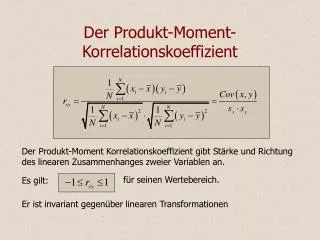 Der Produkt-Moment-Korrelationskoeffizient