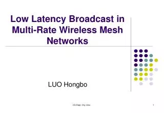Low Latency Broadcast in Multi-Rate Wireless Mesh Networks