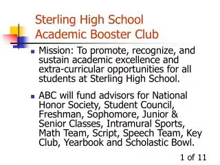 Sterling High School Academic Booster Club