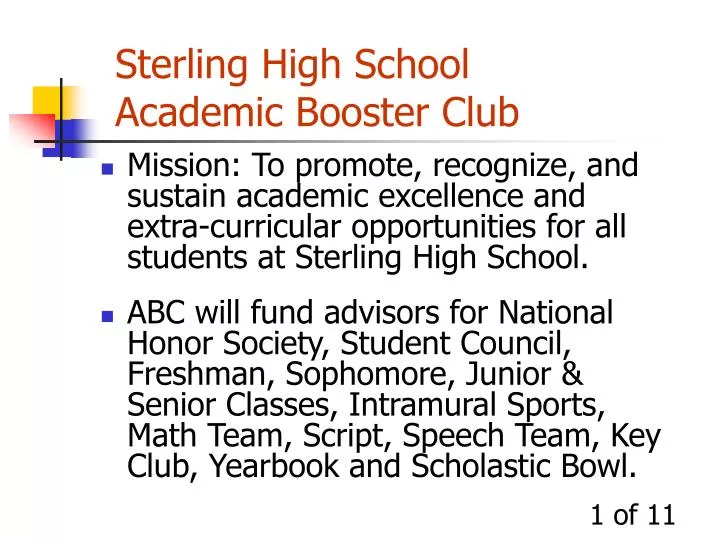 sterling high school academic booster club