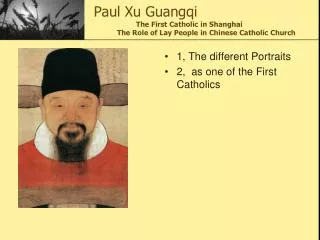 Paul Xu Guangqi The First Catholic in Shanghai The Role of Lay People in Chinese Cathol