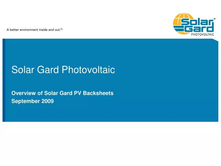 solar gard photovoltaic