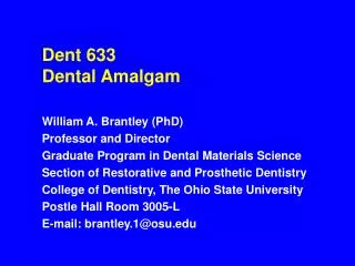 Dent 633 Dental Amalgam