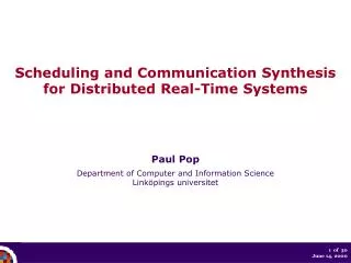 Scheduling and Communication Synthesis for Distributed Real-Time Systems