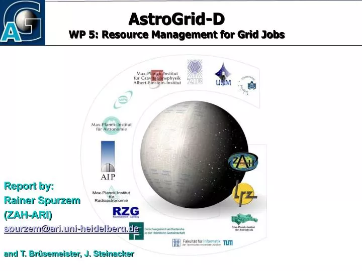 astrogrid d wp 5 resource management for grid jobs