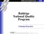 Baldrige National Quality Program - slide 1