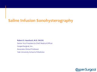 Saline Infusion Sonohysterography