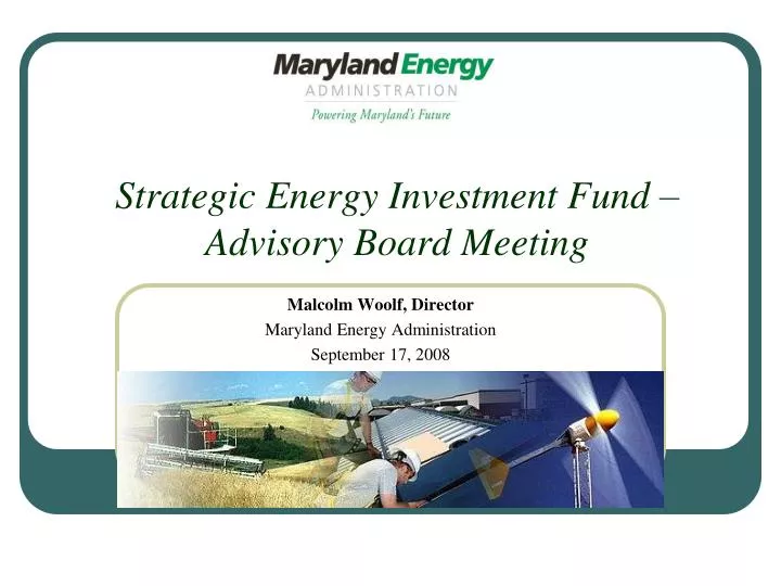 strategic energy investment fund advisory board meeting