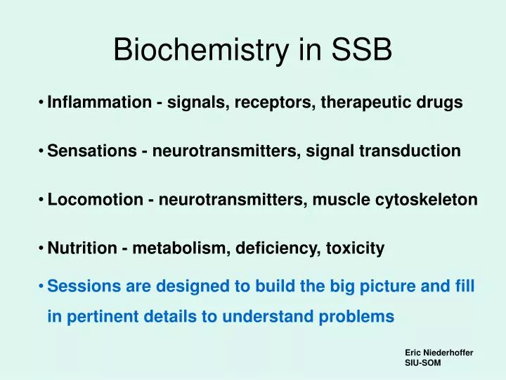 biochemistry in ssb