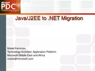 Java/J2EE to .NET Migration