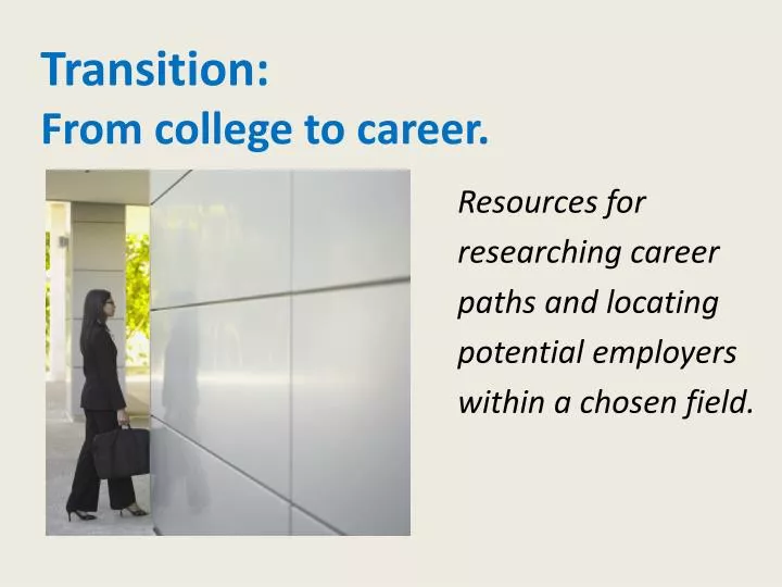 transition from college to career