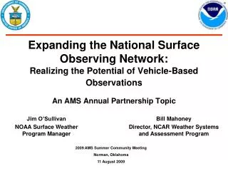 Expanding the National Surface Observing Network: Realizing the Potential of Vehicle-Based Observations