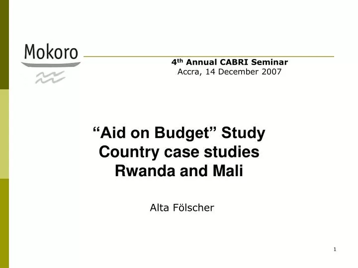 aid on budget study country case studies rwanda and mali