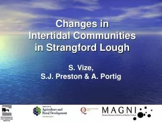 Changes in Intertidal Communities in Strangford Lough