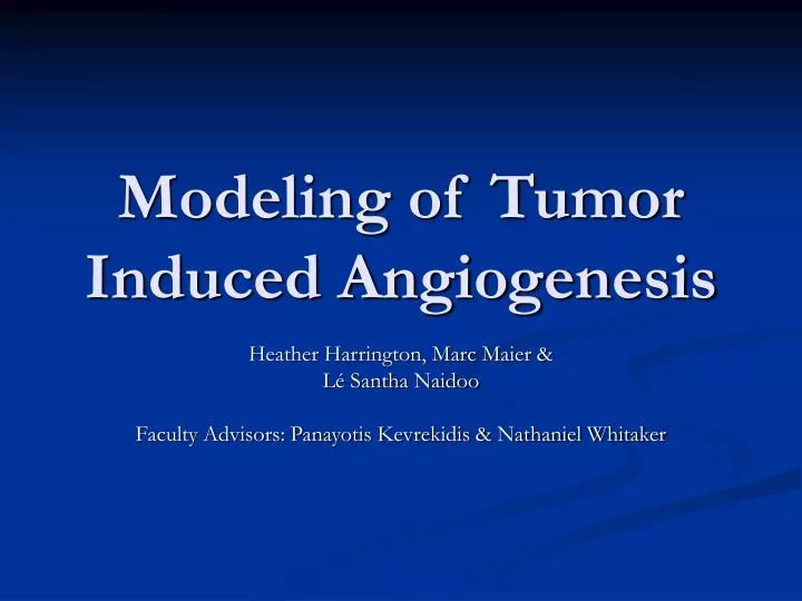 modeling of tumor induced angiogenesis
