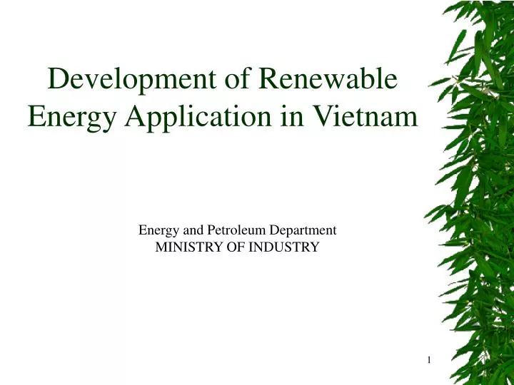 development of renewable energy application in vietnam