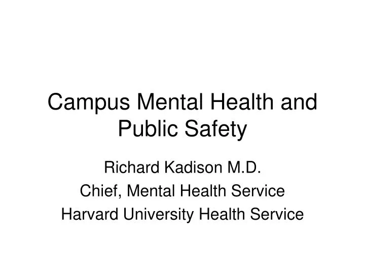 campus mental health and public safety