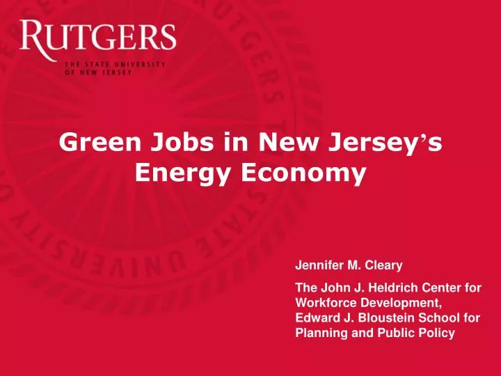 green jobs in new jersey s energy economy