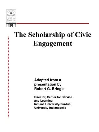 The Scholarship of Civic Engagement
