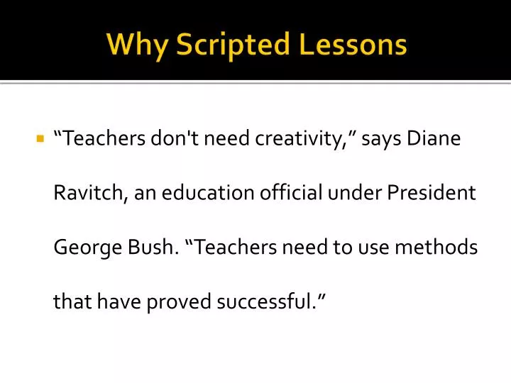 why scripted lessons