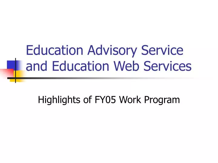 education advisory service and education web services