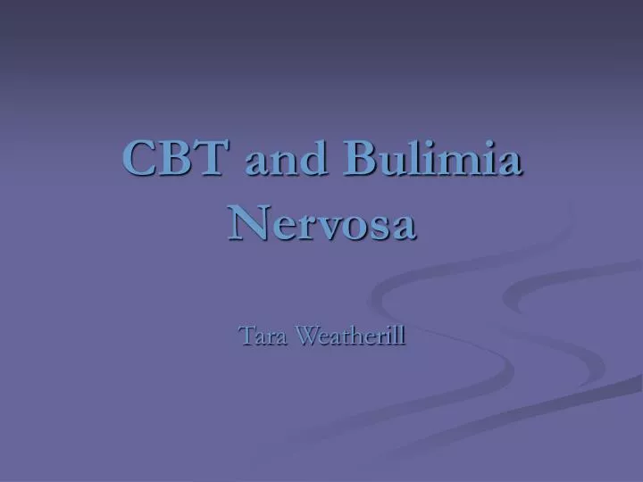 cbt and bulimia nervosa