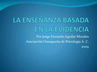 la ense anza basada en la evidencia