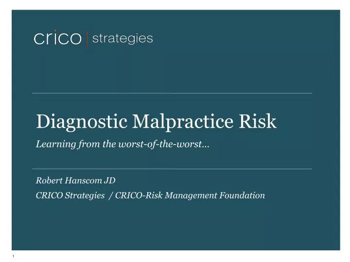 diagnostic malpractice risk