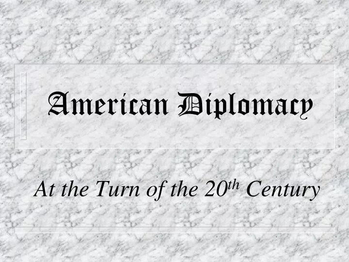 american diplomacy