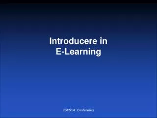 Introducere în E-Learning