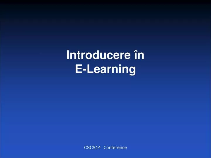 introducere n e learning
