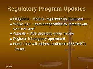 Regulatory Program Updates