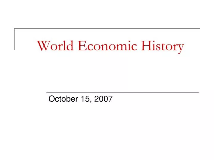 world economic history