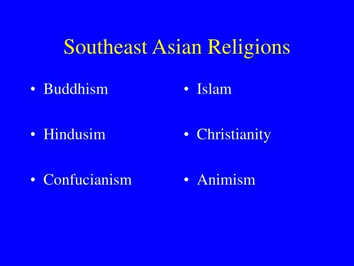southeast asian religions