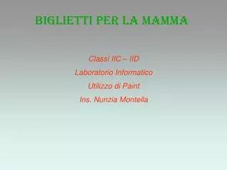 biglietti per la mamma