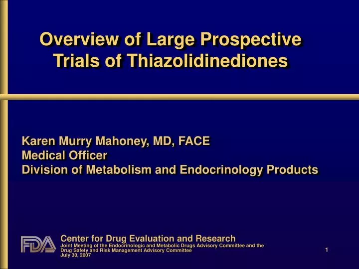 overview of large prospective trials of thiazolidinediones