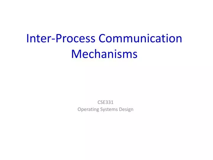 inter process communication mechanisms