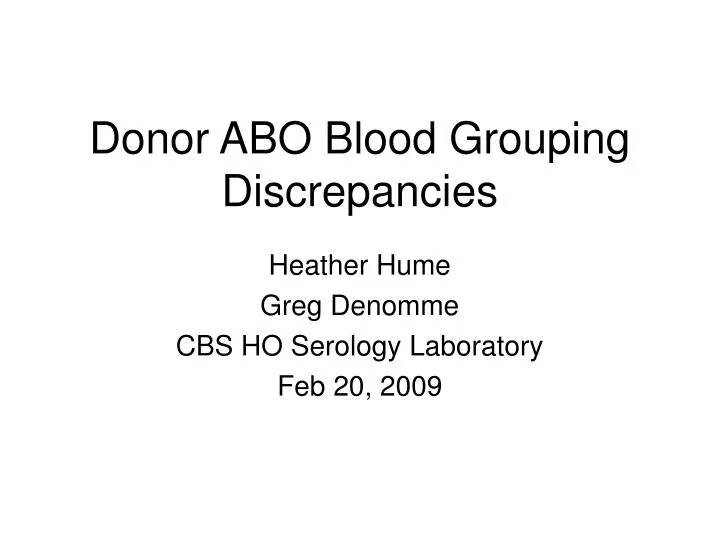donor abo blood grouping discrepancies