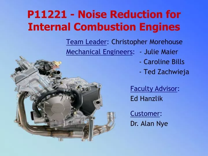 p11221 noise reduction for internal combustion engines