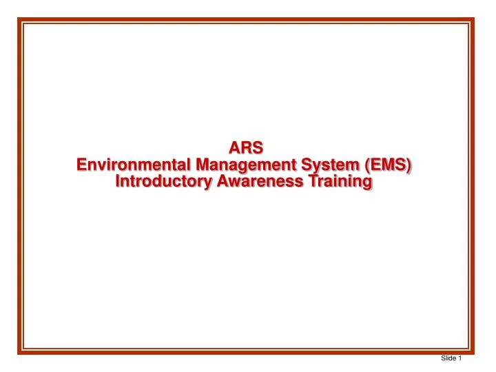ars environmental management system ems introductory awareness training