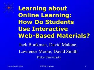 Learning about Online Learning: How Do Students Use Interactive Web-Based Materials?