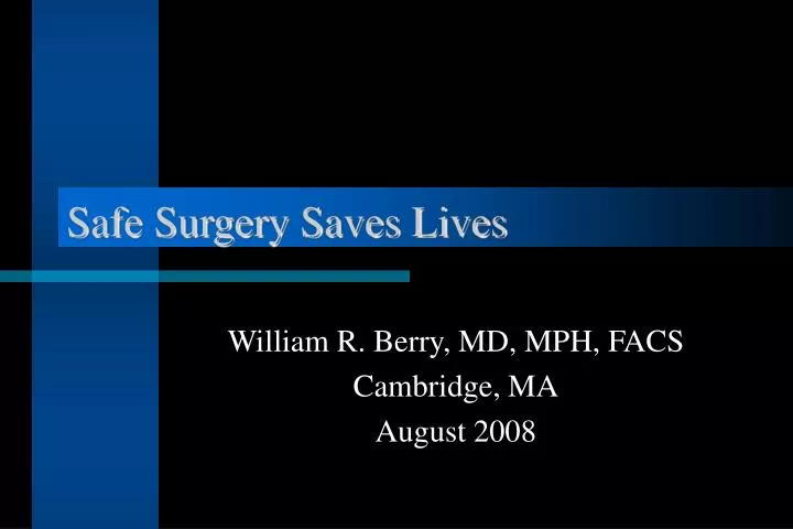 safe surgery saves lives