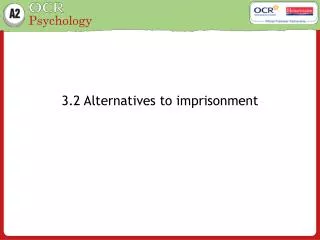 3.2 Alternatives to imprisonment