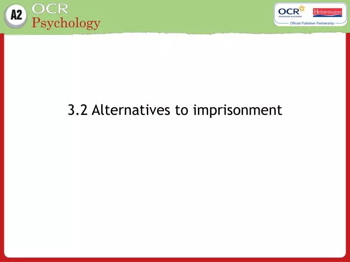 3 2 alternatives to imprisonment