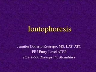 Iontophoresis