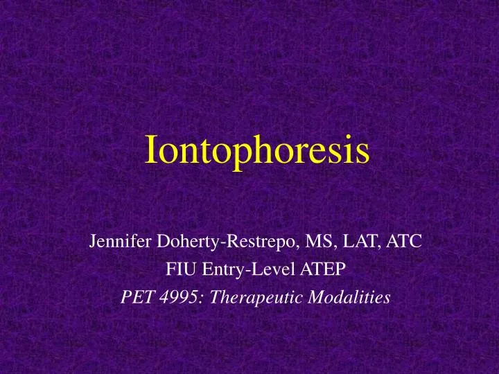 iontophoresis