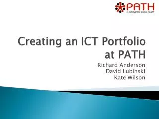 Creating an ICT Portfolio at PATH