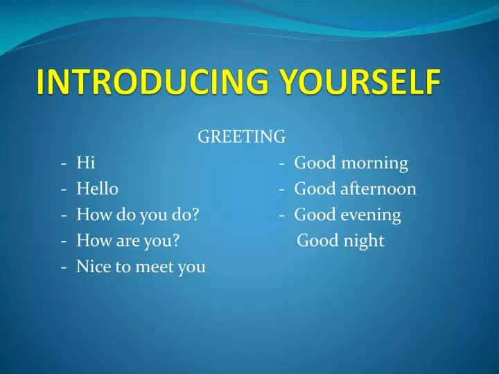 introducing yourself