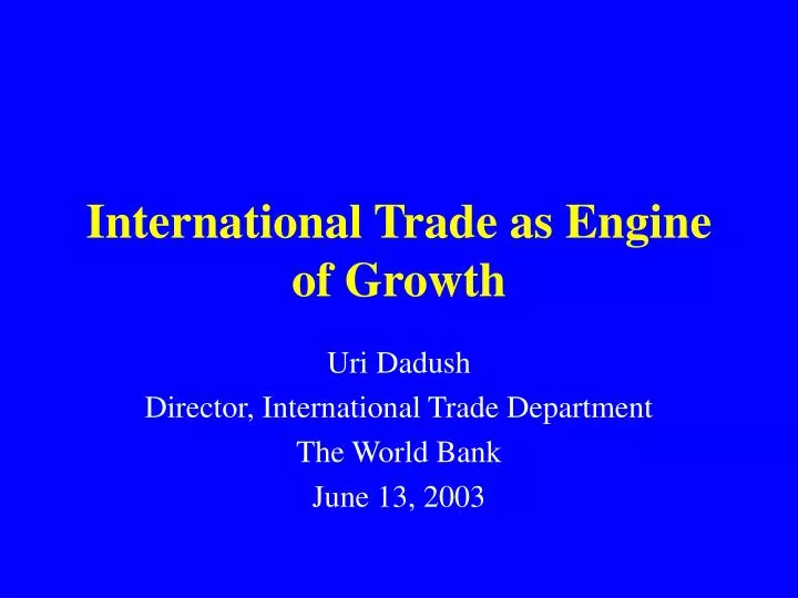international trade as engine of growth