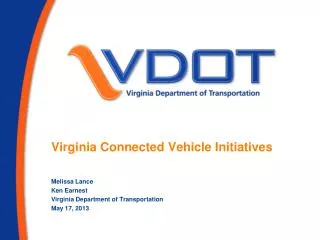 Virginia Connected Vehicle Initiatives